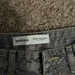 Bershka Men's Charcoal Jeans